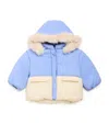 Mori Faux Fur-trim Padded Puffer Jacket In Blue