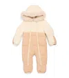 Mori Faux Fur-trim Padded Snowsuit In Neutral