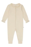 Mori Babies'  Fitted Rib Romper In Cream Frill