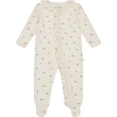 Mori Babies'  Floral Fitted One-piece Footed Pajamas In Floral Print