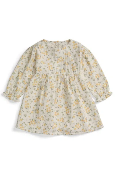 Mori Babies'  Floral Muslin Long Sleeve Dress In Neutral