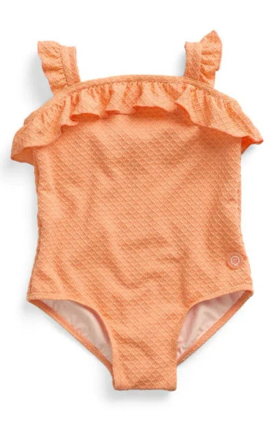 Mori Babies'  Frill Swimsuit In Orange