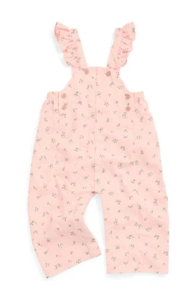Mori Babies'  Frilled Corduroy Dungarees In Pink