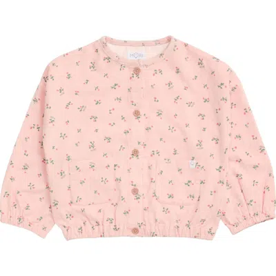 Mori Babies'  Frilled Corduroy Jacket In Pink