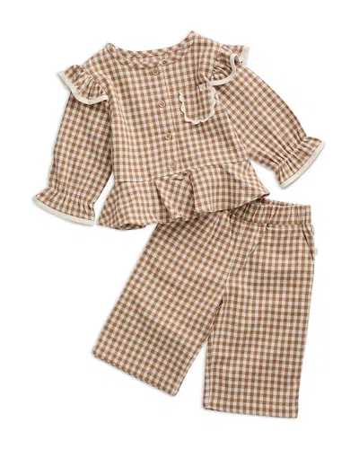 Mori Girls' Checked Trousers - Baby In Multi