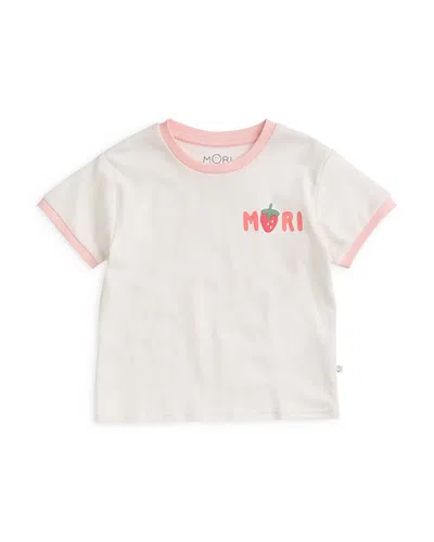 Mori Girls' Strawberry Tee - Baby In White