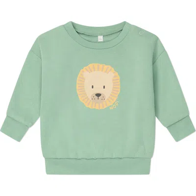 Mori Babies'  Graphic Print Sweatshirt In Lilypad Green