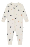 MORI MORI PRINT FITTED ONE-PIECE FOOTED PAJAMAS