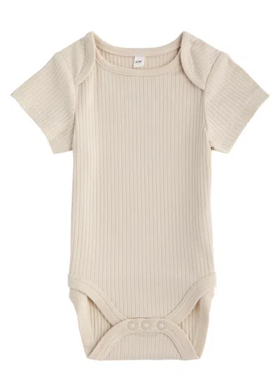 Mori Kids Ribbed Jersey Babygrow In White