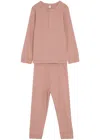 Mori Kids Ribbed Stretch-jersey Pyjama Set In Pink