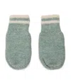 Mori Knitted Contrast-stripe Mittens In Green