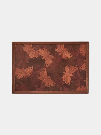 Mori Kougei Poke Marquetry Wood Tray (14.5in/37.5cm)