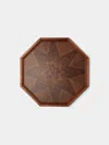 Mori Kougei Poke Rosewood Octagonal Tray (11in/27.5cm) In Brown