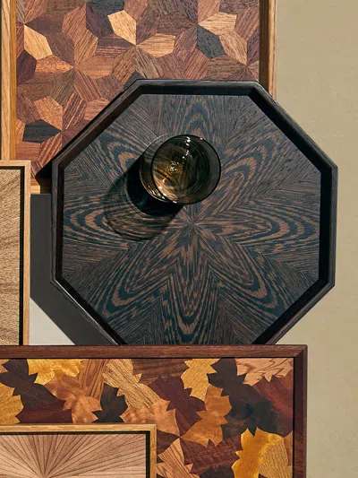 Mori Kougei Poke Wenge Wood Octagonal Tray (11in/27.5cm)