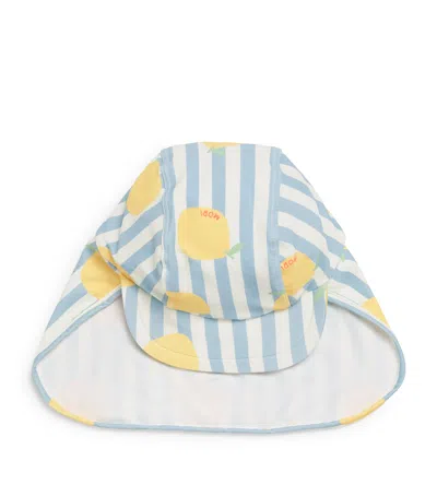 Mori Kids'  Lemon Swim Hat In Blue