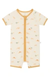 Mori Lion Print Fitted One-piece Short Pajamas In Lion Print