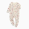 Mori London Print Two Way Zip-up Sleepsuit In White