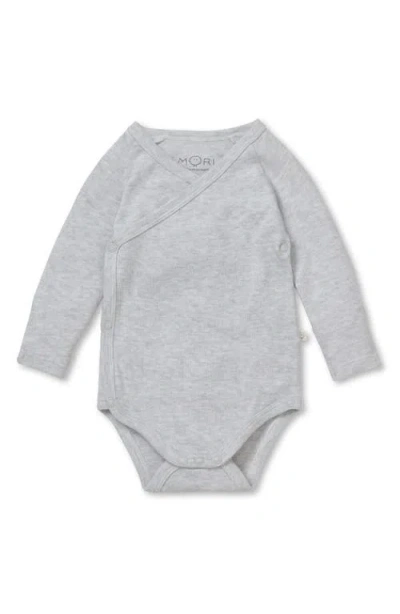 Mori Babies'  Long Sleeve Bodysuit In Grey