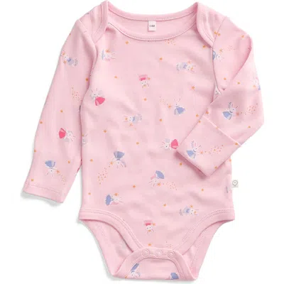 Mori Kids'  Long Sleeve Bodysuit In Pink