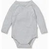 Mori Kids'  Long Sleeve Kimono Bodysuit In Gray