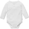 Mori Kids'  Long Sleeve Kimono Bodysuit In White