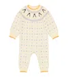 Mori Organic Cotton Fair Isle Penguin Playsuit In Yellow