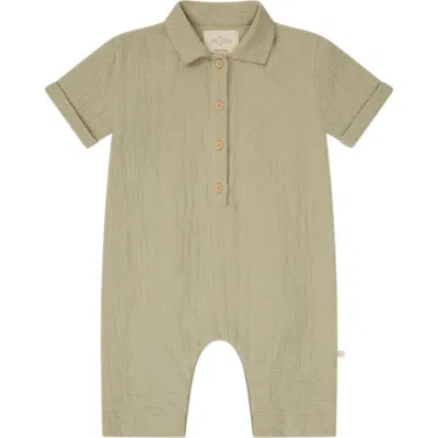 Mori Babies'  Organic Cotton Gauze Romper In Sea Green