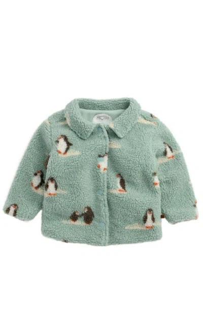Mori Kids'  Penguin Borg Shacket In Green