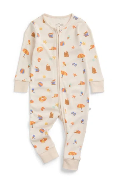 Mori Kids'  Print Two Way Zip Up Romper In Multi