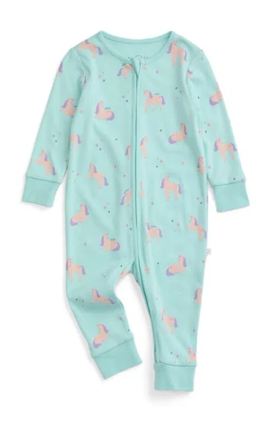 Mori Kids'  Print Two Way Zip Up Romper In Blue
