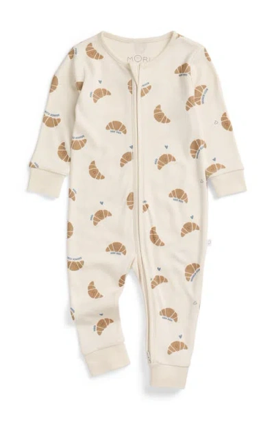 Mori Kids'  Print Two Way Zip Up Romper In White