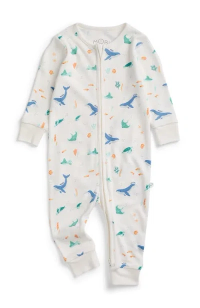 Mori Kids'  Print Two Way Zip Up Romper In White