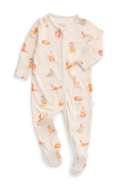 Mori Kids'  Print Two Way Zip Up Sleepsuit In Neutral