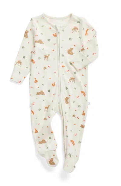 Mori Kids'  Print Two Way Zip Up Sleepsuit In Neutral