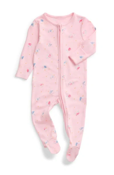 Mori Kids'  Print Two Way Zip Up Sleepsuit In Pink