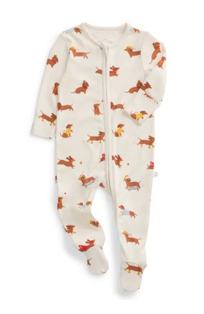 Mori Kids'  Print Two Way Zip Up Sleepsuit In White