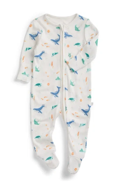Mori Kids'  Print Two Way Zip Up Sleepsuit In White
