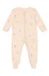 Mori Print Zip One-piece Footie Pajamas In Ballerina Print