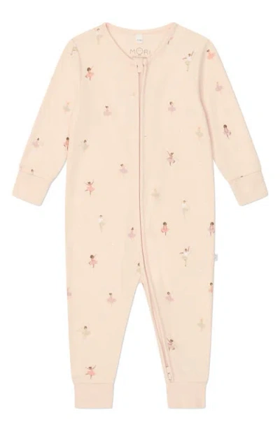 Mori Babies'  Print Zip Romper In Ballerina Print