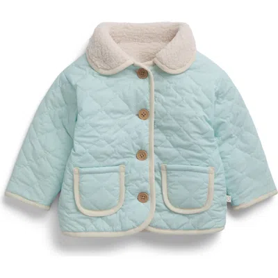 Mori Kids'  Reversible Quilted Borg Jacket In Green