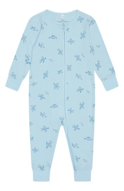 Mori Babies'  Rib Fitted One-piece Pajamas In Green