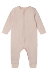 Mori Babies' Rib Fitted One-piece Romper In Pink