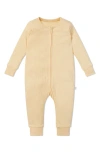 Mori Babies' Rib Fitted One-piece Romper In Ribbed Yellow