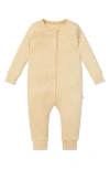 Mori Rib Fitted One-piece Romper In Neutral