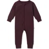 Mori Kids'  Rib Fitted One-piece Romper In Burgundy
