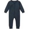Mori Kids'  Rib Fitted One-piece Romper In Blue