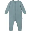 Mori Kids'  Rib Fitted One-piece Romper In Blue
