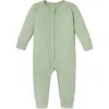 Mori Kids'  Rib Fitted One-piece Romper In Green