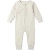 Mori Kids'  Rib Fitted One-piece Romper In White