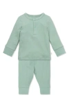 Mori Babies' Rib Fitted Two-piece Pajamas In Ribbed Mint
